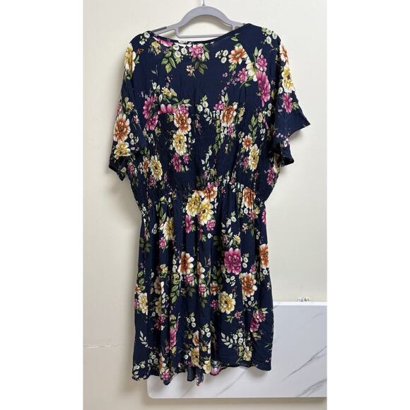 Naïf Floral Mini Dress Navy Size 2X - Picture 2 of 3